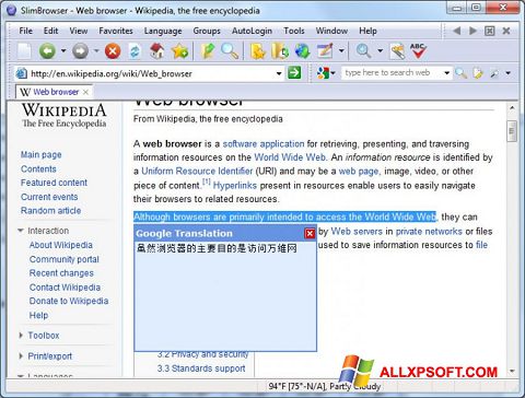 Screenshot SlimBrowser für Windows XP