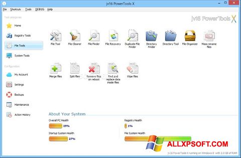Screenshot jv16 PowerTools für Windows XP