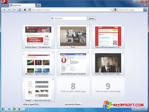 Screenshot Opera für Windows XP