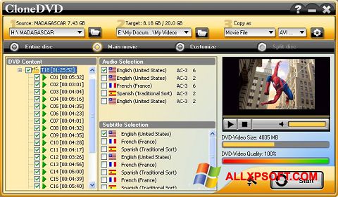 Screenshot CloneDVD für Windows XP
