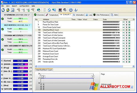 Screenshot Hard Disk Sentinel für Windows XP