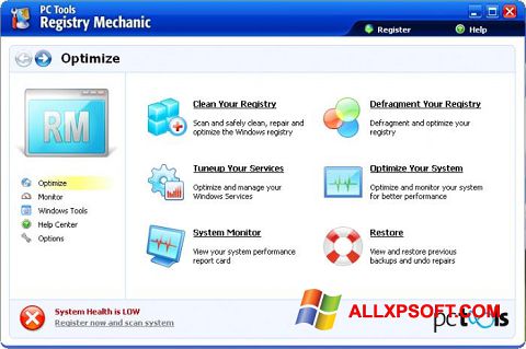 Screenshot Registry Mechanic für Windows XP