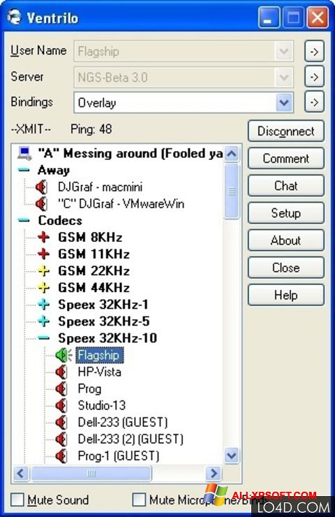 Screenshot Ventrilo für Windows XP