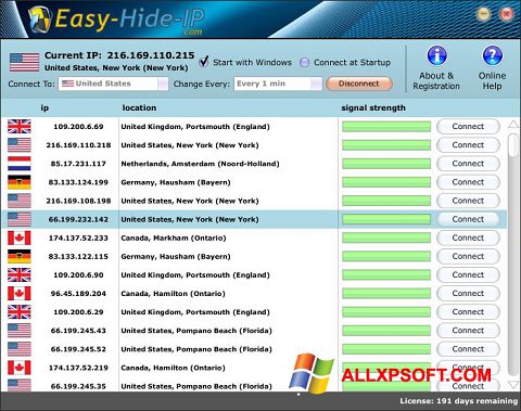 Screenshot Hide IP Easy für Windows XP