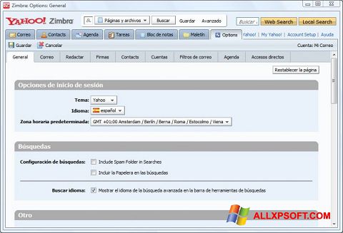 Screenshot Zimbra Desktop für Windows XP