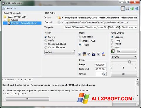 Screenshot CUETools für Windows XP