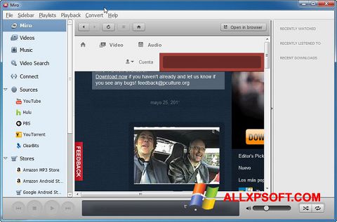 Screenshot Miro für Windows XP