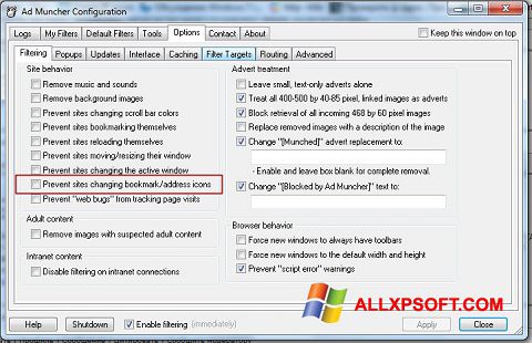 Screenshot Ad Muncher für Windows XP