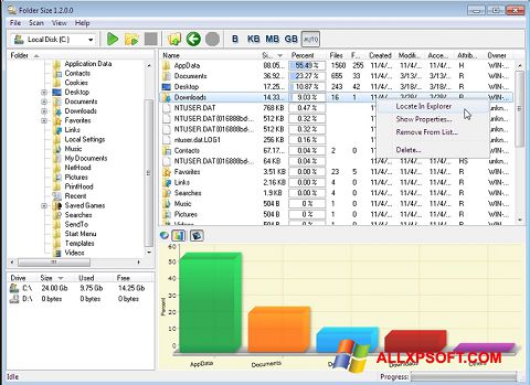 Screenshot Folder Size für Windows XP