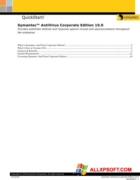 Screenshot Symantec Antivirus Corporate Edition für Windows XP