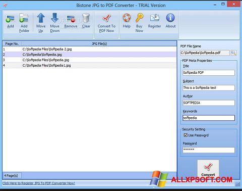 Screenshot Image To PDF Converter für Windows XP