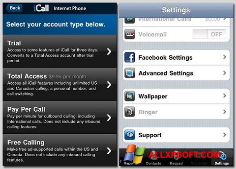 Screenshot iCall für Windows XP