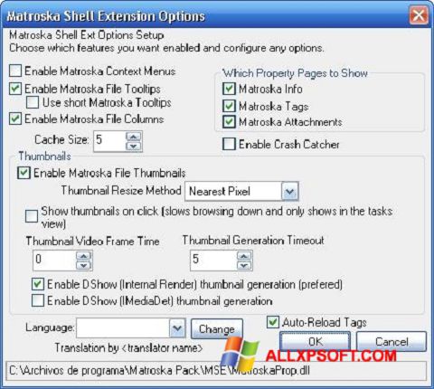 Screenshot Matroska Pack Full für Windows XP