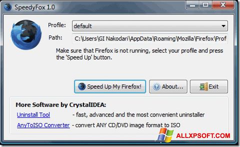 Screenshot SpeedyFox für Windows XP