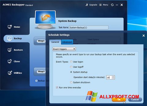 Screenshot AOMEI Backupper für Windows XP