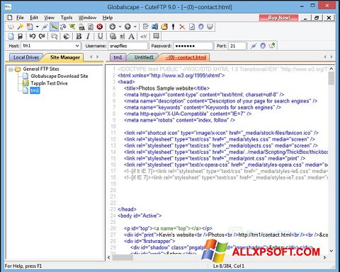Screenshot CuteFTP für Windows XP