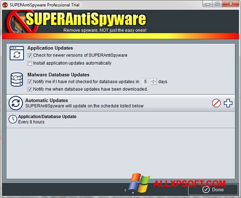 Screenshot SUPERAntiSpyware für Windows XP