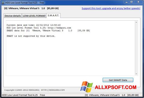 Screenshot HDD Low Level Format Tool für Windows XP