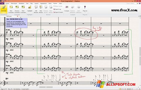 Screenshot Sibelius für Windows XP