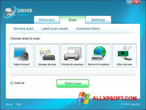 Screenshot Carambis Driver Updater für Windows XP