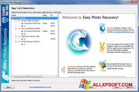 Screenshot Easy Photo Recovery für Windows XP