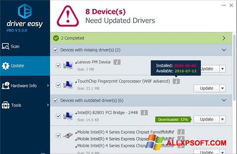 Screenshot Driver Easy für Windows XP