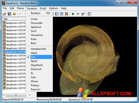 Screenshot Apophysis für Windows XP