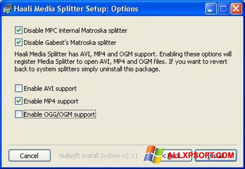 Screenshot Haali Media Splitter für Windows XP