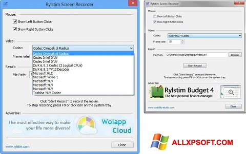 Screenshot Rylstim Screen Recorder für Windows XP