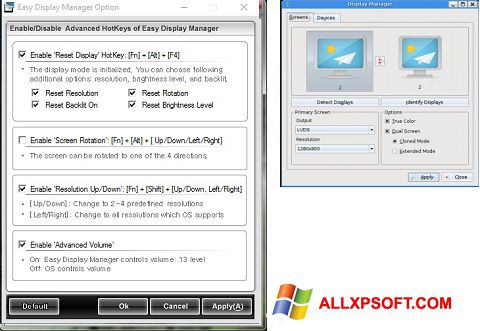 Screenshot Easy Display Manager für Windows XP