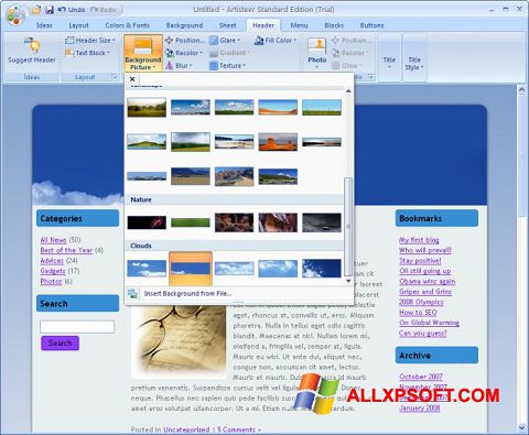 Screenshot Artisteer für Windows XP