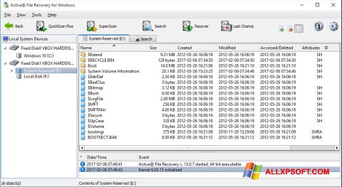Screenshot Active File Recovery für Windows XP