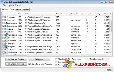 Screenshot Process Killer für Windows XP