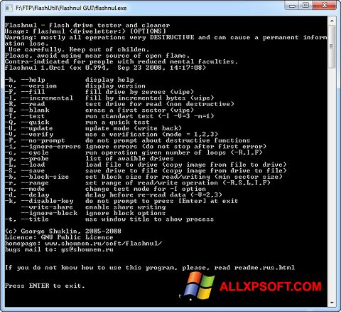 Screenshot Flashnul für Windows XP