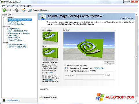 Screenshot NVIDIA ForceWare für Windows XP
