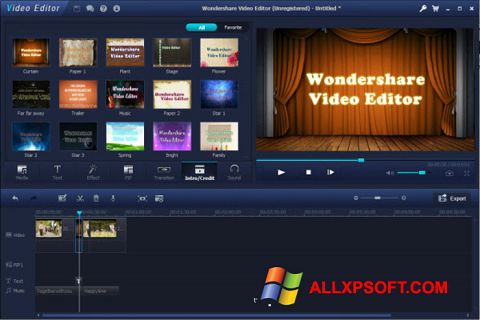 Screenshot Wondershare Video Editor für Windows XP