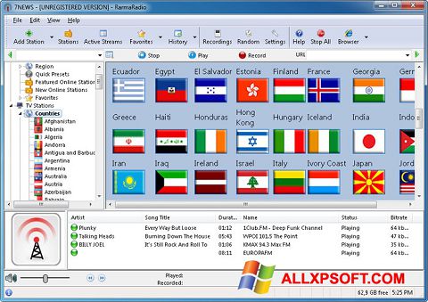 Screenshot RarmaRadio für Windows XP