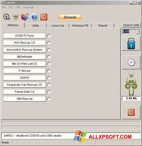 Screenshot SARDU für Windows XP