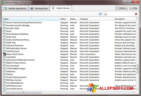 Screenshot Startup Delayer für Windows XP