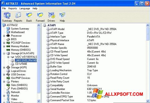 Screenshot ASTRA32 für Windows XP