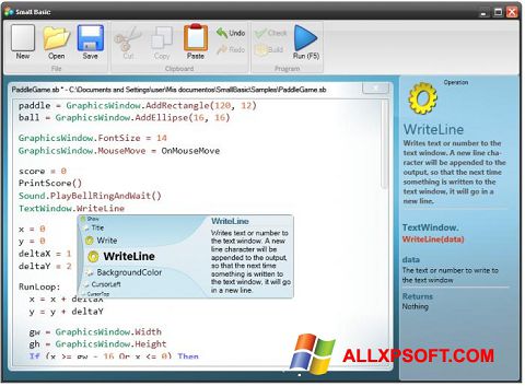 Screenshot Small Basic für Windows XP