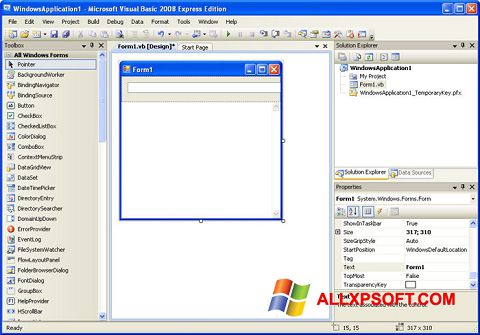 Screenshot Microsoft Visual Basic für Windows XP