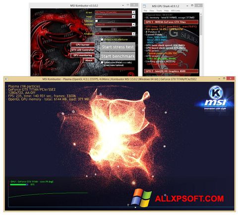 Screenshot MSI Kombustor für Windows XP