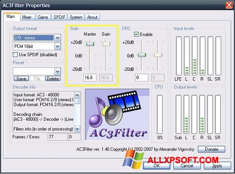 Screenshot AC3Filter für Windows XP