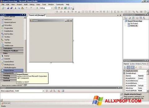 Screenshot Microsoft Visual Studio für Windows XP