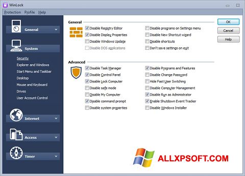Screenshot WinLock für Windows XP