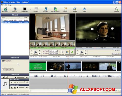 Screenshot VideoPad Video Editor für Windows XP