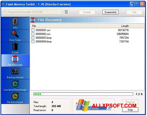Screenshot Flash Memory Toolkit für Windows XP