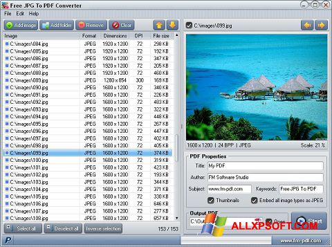 Screenshot JPG to PDF Converter für Windows XP