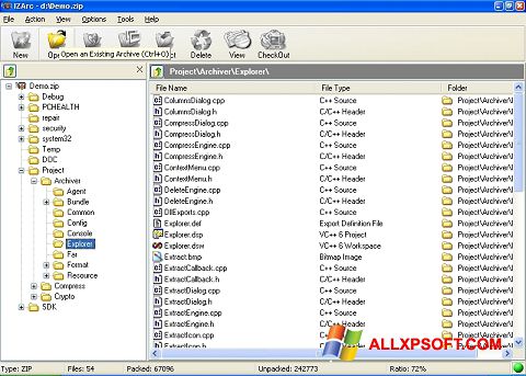 Screenshot IZArc für Windows XP